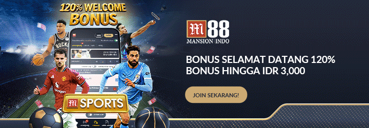 Animasi penawaran taruhan olahraga dan kasino live di platform M88 dengan bonus menarik